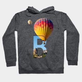 Hot Air Balloon Masking Text Art Hoodie